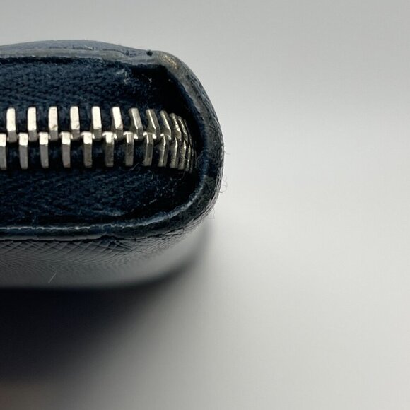 Prada 2ML317 Saffiano Leather Zip Around Wallet - Dark Blue - Preowned - Picture 4 of 13